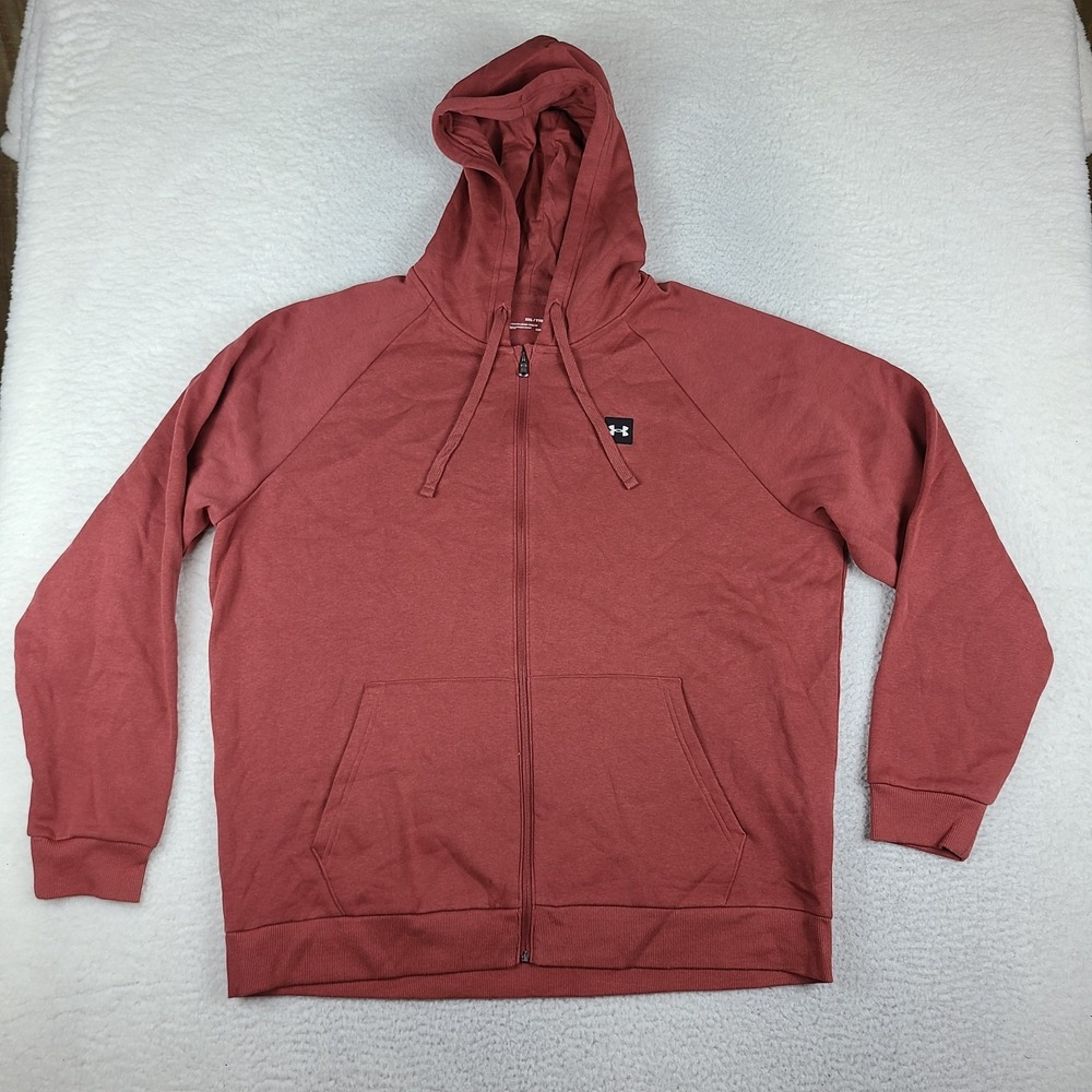 Under Armour Hoodie Mens XXL Pale Red Loose Coldgear Rival Fleece 1357111